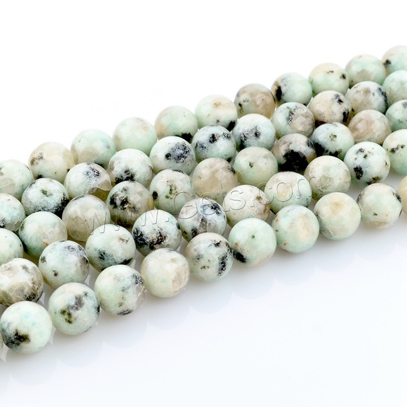 Amazonit Perlen, rund, natürlich, verschiedene Größen vorhanden, Bohrung:ca. 1mm, Länge:ca. 15 ZollInch, verkauft von Strang