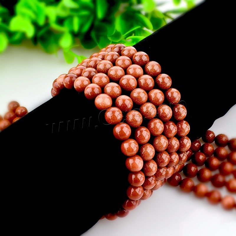 Goldstone Beads, Round, natural, different size for choice, Hole:Approx 1mm, Length:Approx 15 Inch, Sold By Strand