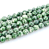 Бусины из яшмы с зеленым пятном , камень с зелеными пятнами, Круглая, натуральный, разный размер для выбора, отверстие:Приблизительно 1mm, длина:Приблизительно 15 дюймовый, продается Strand