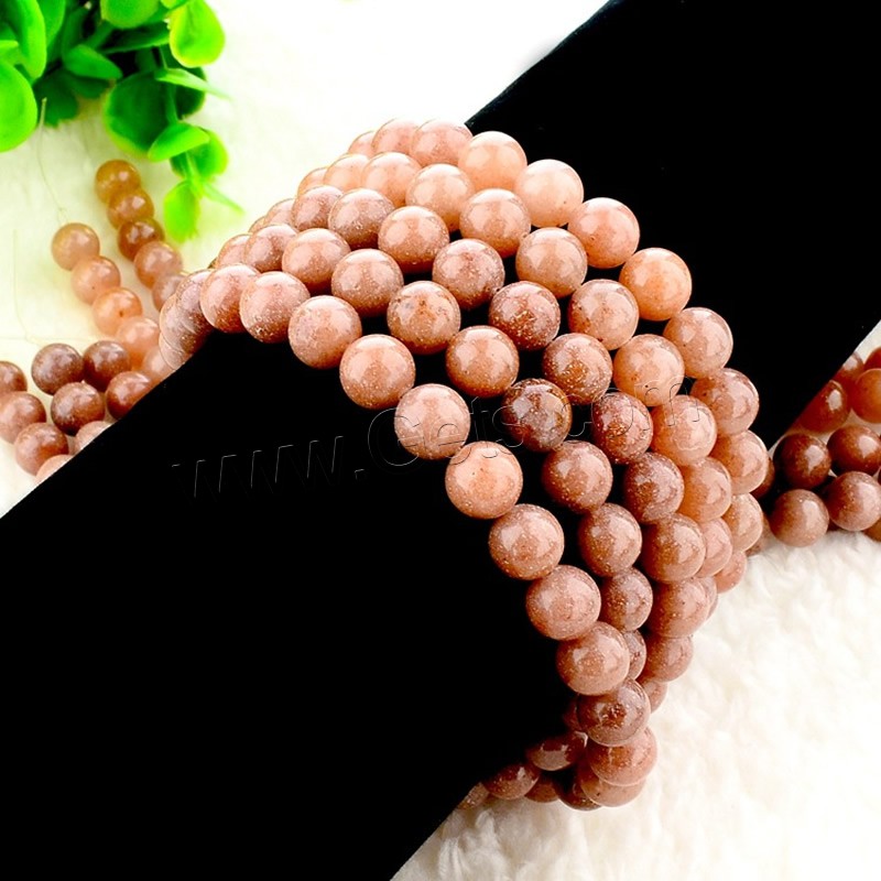 Red Aventurine Bead, Round, natural, different size for choice, Hole:Approx 1mm, Length:Approx 15 Inch, Sold By Strand