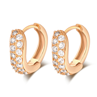 Brass Huggie Hoop Earring, real gold plated, micro pave cubic zirconia & for woman, nickel, lead & cadmium free 