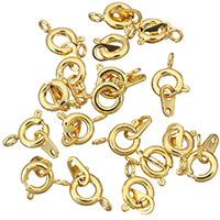 Brass Spring Ring Clasp, 24K gold plated  Approx 1.5mm, 1mm 