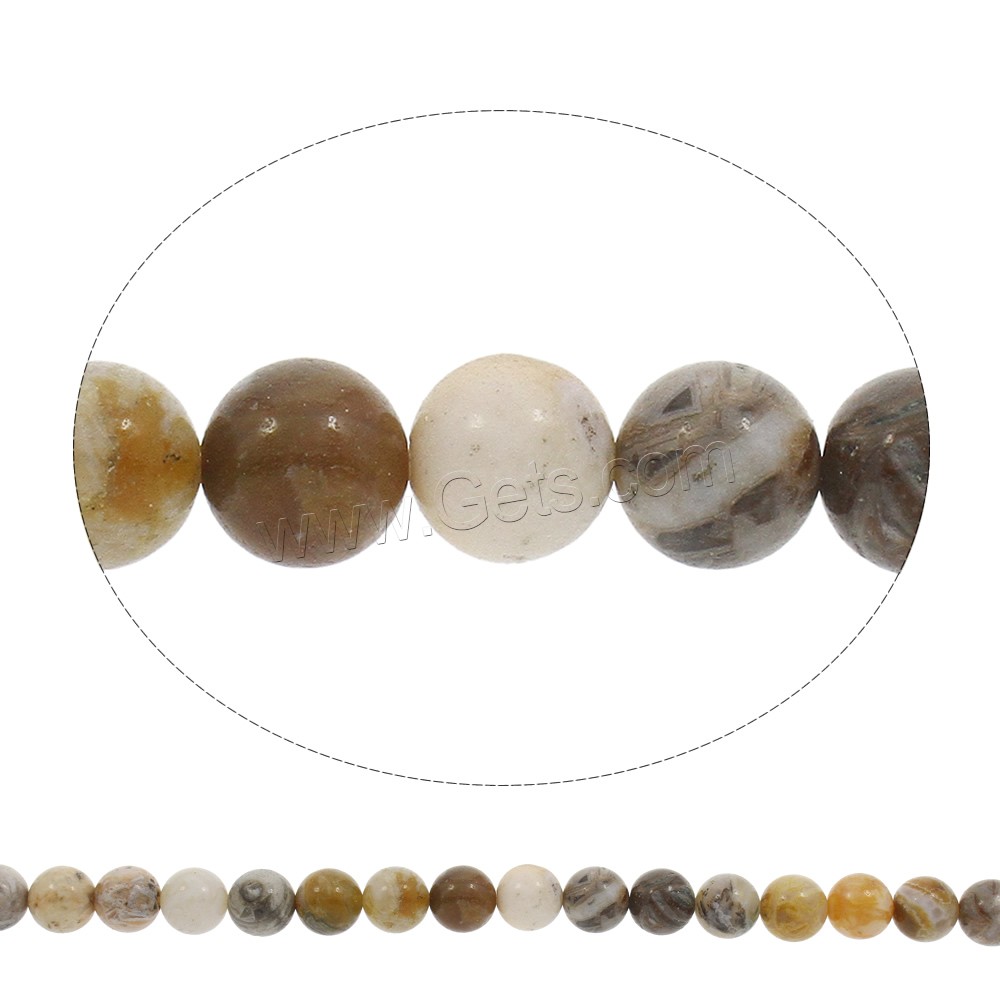 Bamboo Agate Beads, Round, different size for choice, Hole:Approx 1mm, Length:Approx 15 Inch, Sold By Strand