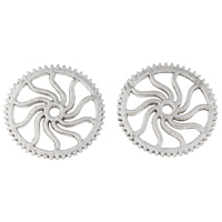 Zinc Alloy Jewelry Beads, Gear Wheel, antique silver color plated, lead & cadmium free Approx 2mm, Approx 