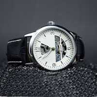 Gucamel® Men Jewelry Watch, PU Leather, with zinc alloy dial & Glass, plated, adjustable & for man Approx 7.8 Inch 