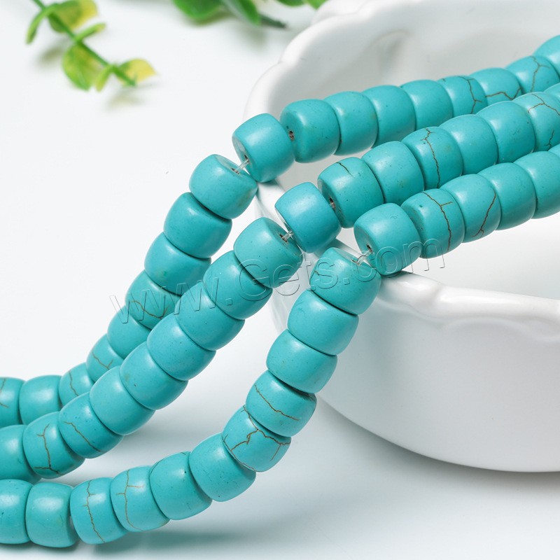 Synthetische Türkis Perlen, Rondell, Bohrung:ca. 1mm, Länge:ca. 15 ZollInch, verkauft von Strang