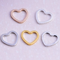 Messing Verknüpfung Ring, Herz, plattiert, keine, frei von Blei & Kadmium, 6x7x1mm, Bohrung:ca. 6-8mm, 30PCs/Tasche, verkauft von Tasche