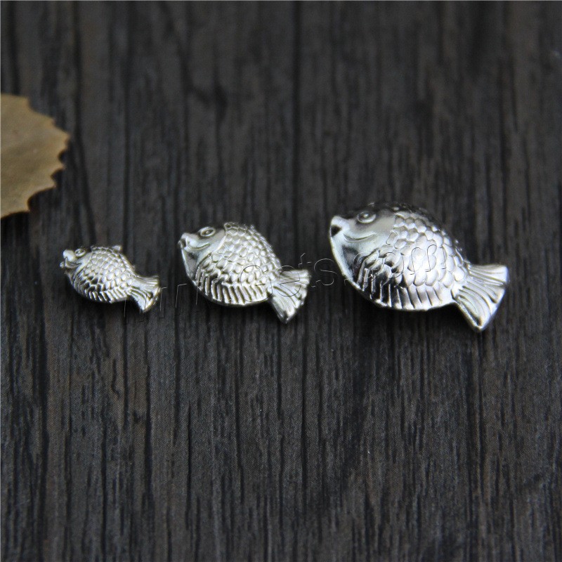 Sterling Silver Animal Bead, 925 Sterling Silver, Fish, different size for choice, Sold By PC