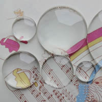 Кабошон из полупрозрачного стекла, Стеклянный, Плоская круглая форма, разный размер для выбора & плоской задней панелью, продается сумка