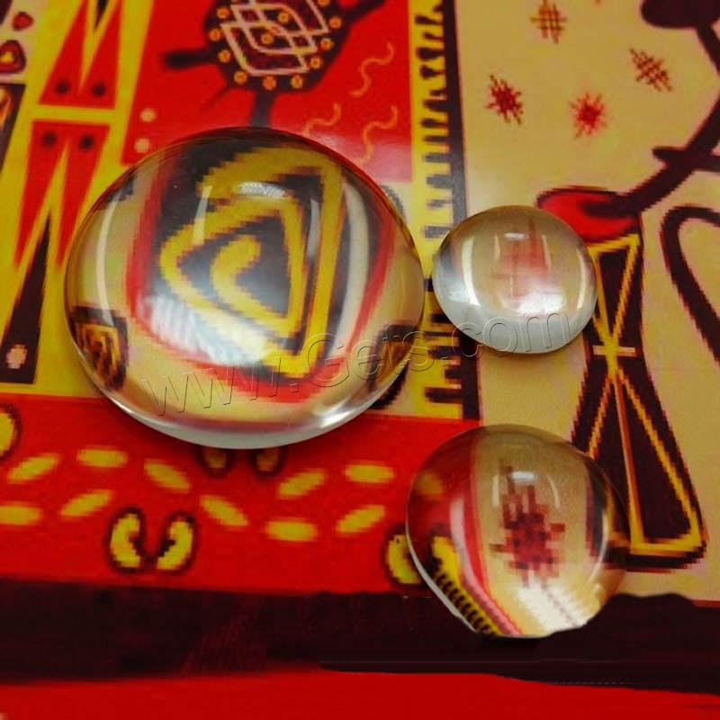 Lichtdurchlässig Glas Cabochon , flache Runde, verschiedene Größen vorhanden & flache Rückseite, verkauft von Tasche