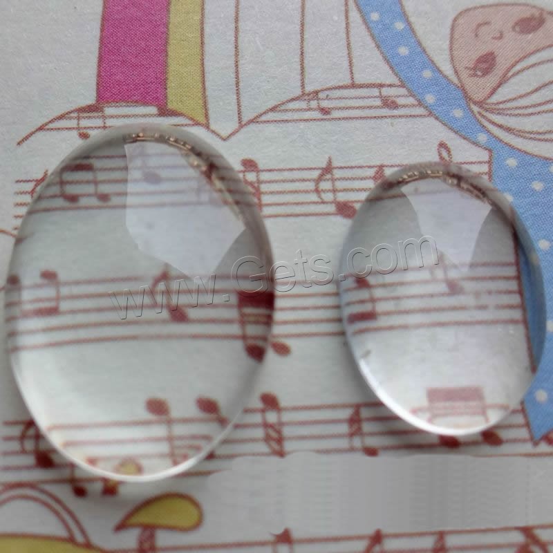 Transparent Glass Cabochon, Flat Oval, different size for choice & flat back, Sold By Bag