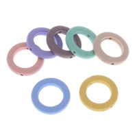 Solid Color Acrylic Beads, Donut, rubberized Approx 1.5mm 