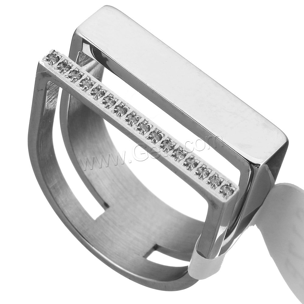 立方のジルコニア ステンレス鋼指のリング, ステンレス, メッキ, 異なるサイズの選択 & マイクロパヴェジルコニア & 女性用, 無色, 9mm, 売り手 パソコン
