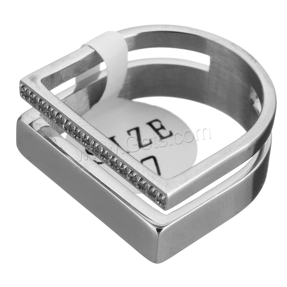立方のジルコニア ステンレス鋼指のリング, ステンレス, メッキ, 異なるサイズの選択 & マイクロパヴェジルコニア & 女性用, 無色, 9mm, 売り手 パソコン