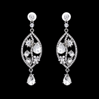 Crystal Rhinestone Earring, Zinc Alloy, with plastic earnut & Crystal, stainless steel post pin, platinum color plated, faceted & with rhinestone, lead & cadmium free 