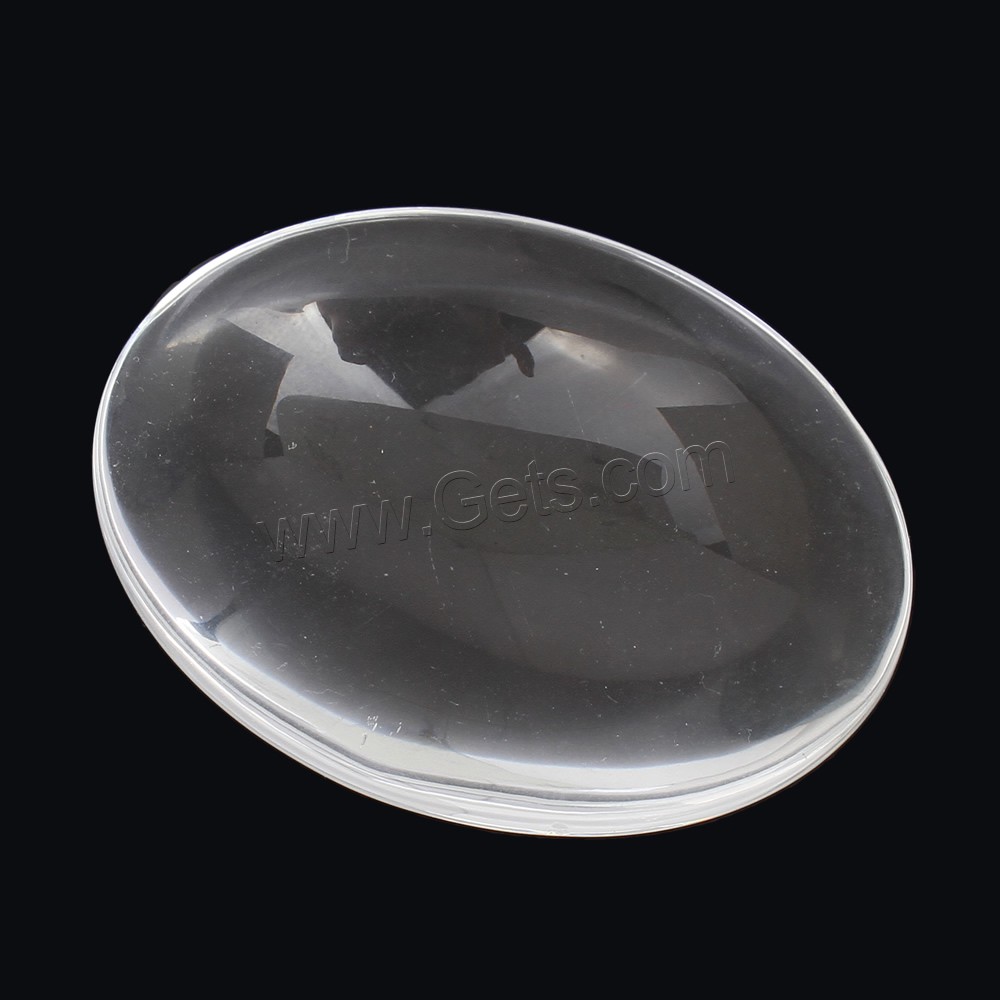 Кабошон из полупрозрачного стекла, Стеклянный, Плоская овальная форма, разный размер для выбора & плоской задней панелью, продается PC
