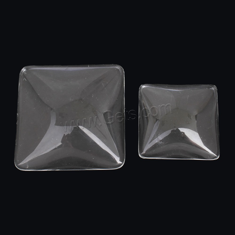 Transparent Glass Cabochon, Square, different size for choice & flat back, Sold By PC