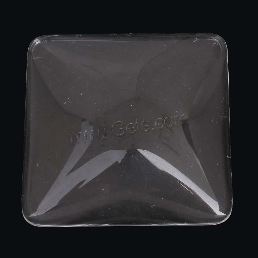 Lichtdurchlässig Glas Cabochon , Quadrat, verschiedene Größen vorhanden & flache Rückseite, verkauft von PC
