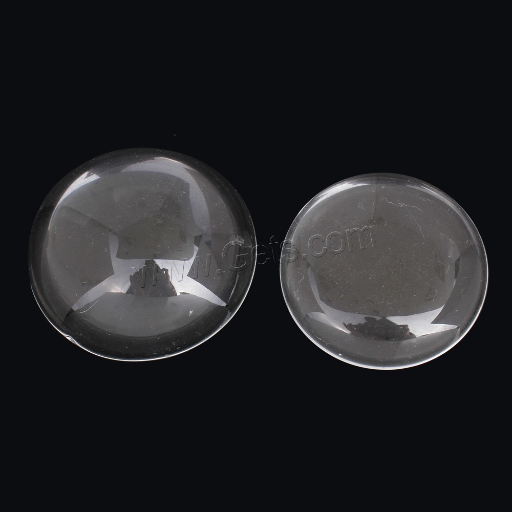 Кабошон из полупрозрачного стекла, Стеклянный, Плоская круглая форма, разный размер для выбора & плоской задней панелью, продается PC
