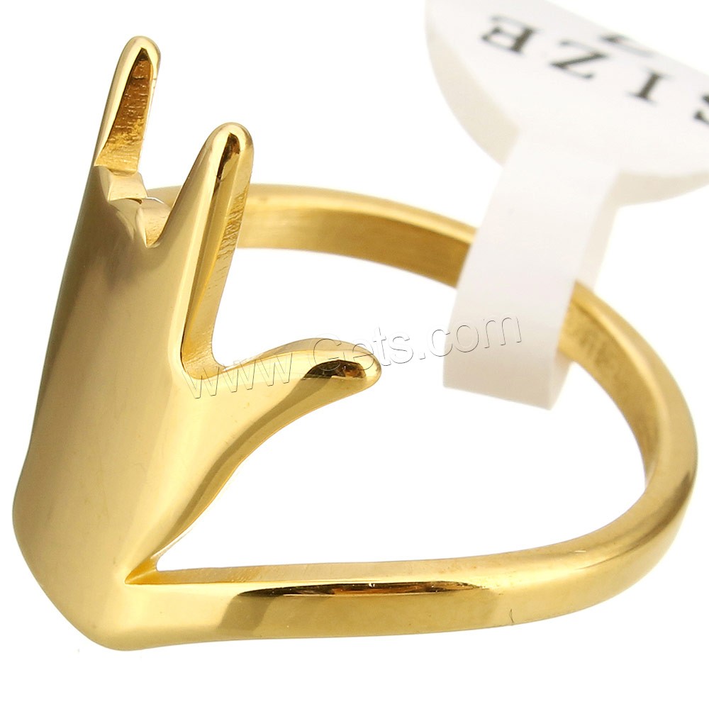 Stainless Steel Finger Ring, Hand, plated, different size for choice, more colors for choice, 18mm, Sold By PC