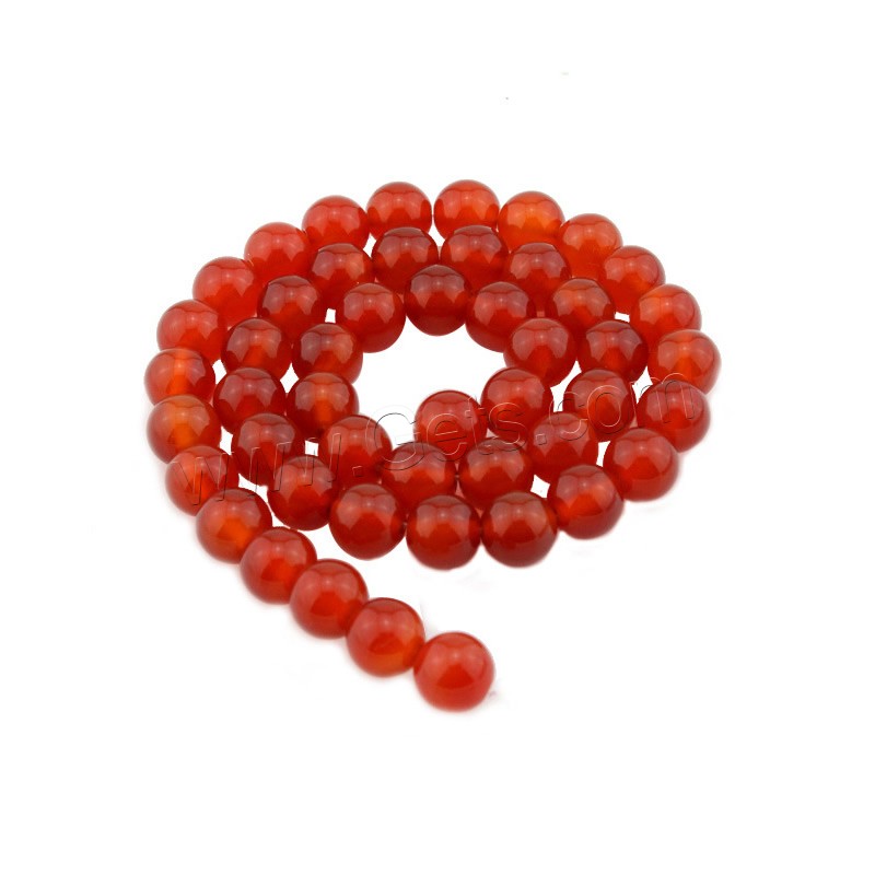 Perles Agates rouges naturelles, agate rouge, Rond, normes différentes pour le choix, Longueur:Environ 15.5 pouce, Vendu par brin