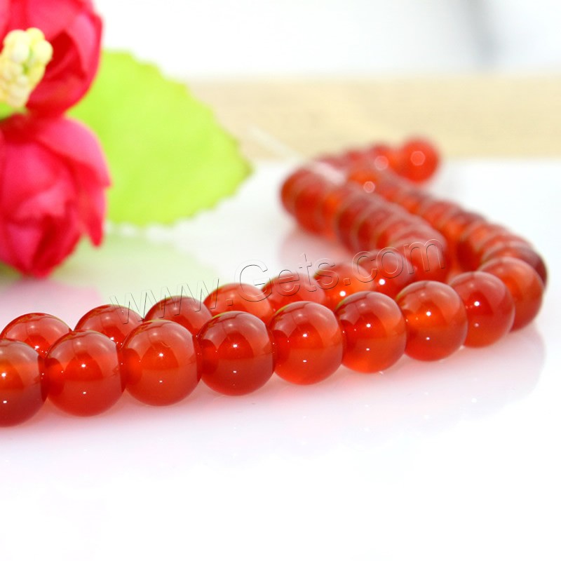 Natürlich rote Achat Perlen, Roter Achat, rund, verschiedene Größen vorhanden, Länge:ca. 15.5 ZollInch, verkauft von Strang
