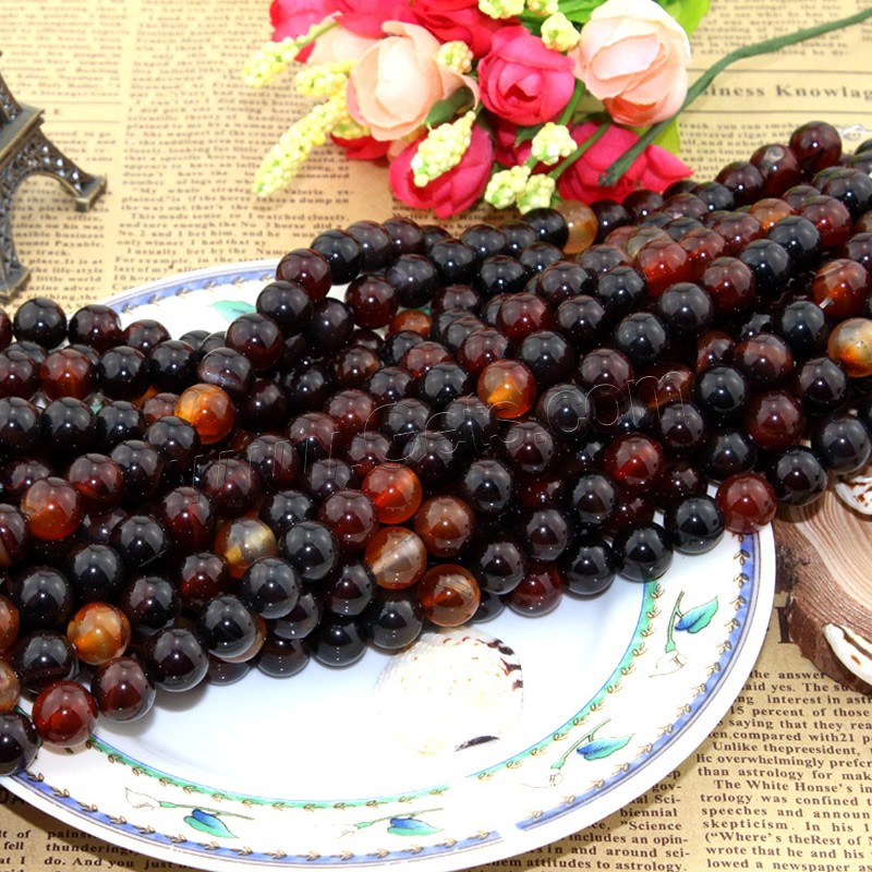 Natural Miracle Agate Beads, Round, different size for choice, Length:Approx 15.5 Inch, Sold By Strand