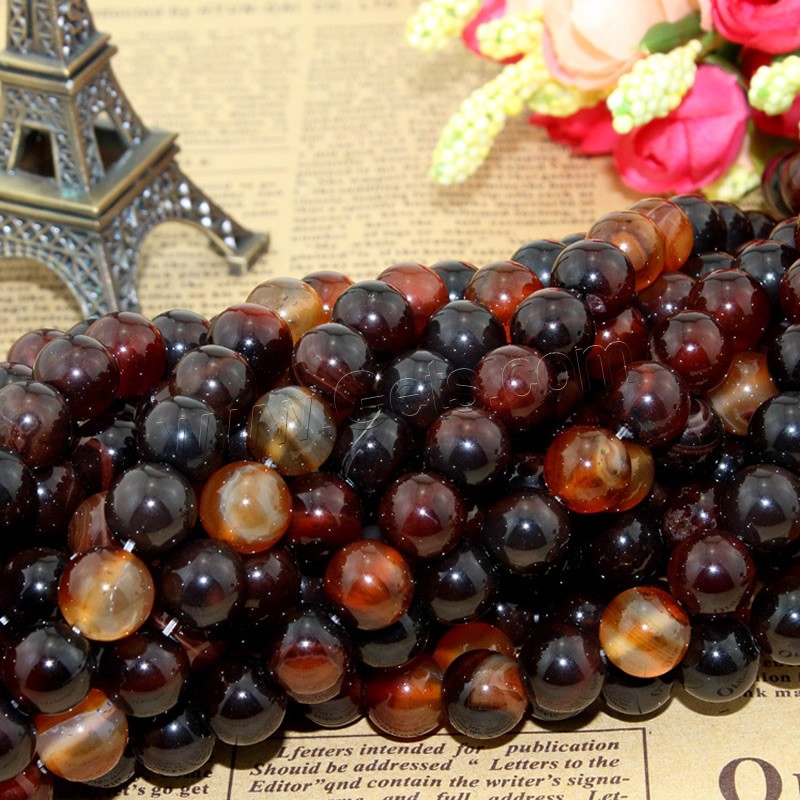 Natural Miracle Agate Beads, Round, different size for choice, Length:Approx 15.5 Inch, Sold By Strand