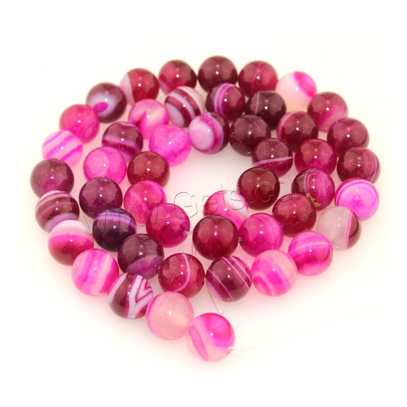 Perles agates rose naturelles, agate rose, Rond, normes différentes pour le choix, Longueur:Environ 15.5 pouce, Vendu par brin