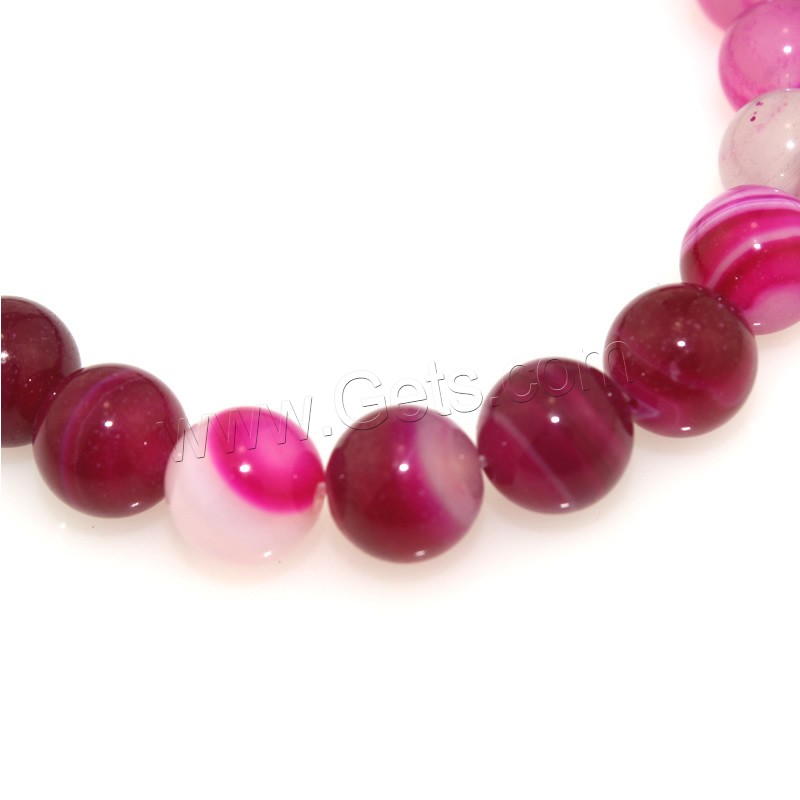 Natürliche Rosa Achat Perlen, rund, verschiedene Größen vorhanden, Länge:ca. 15.5 ZollInch, verkauft von Strang