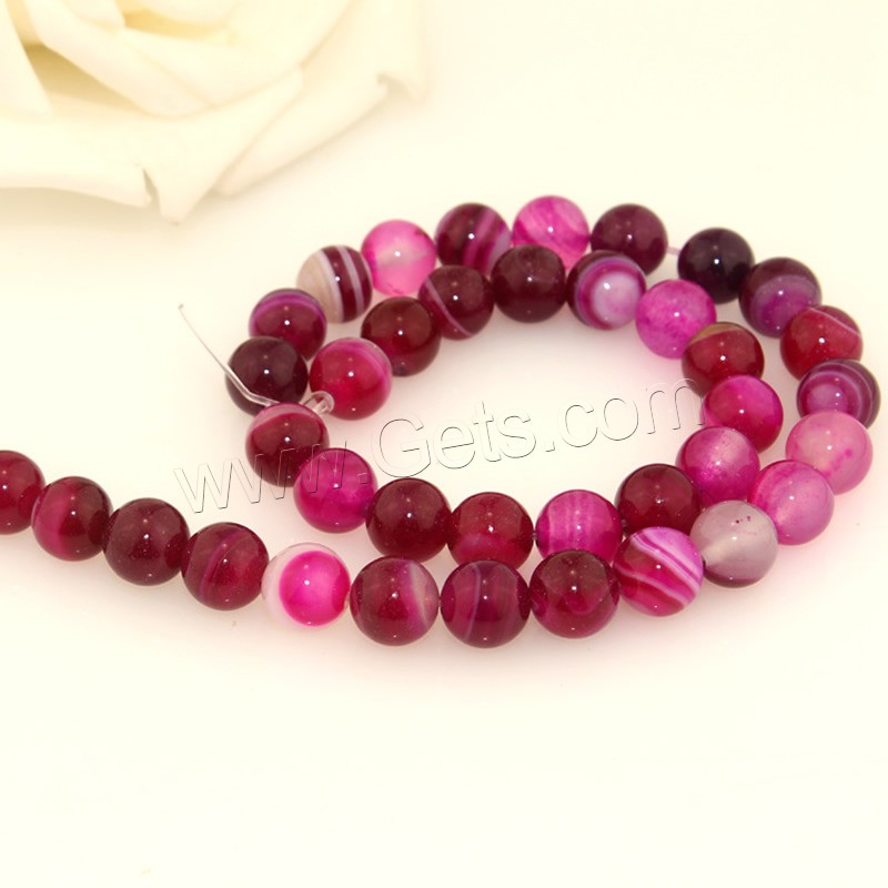 Natürliche Rosa Achat Perlen, rund, verschiedene Größen vorhanden, Länge:ca. 15.5 ZollInch, verkauft von Strang