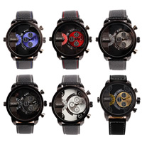 Oulm® Men Jewelry Watch, Cowhide, with zinc alloy dial & Glass, plated, adjustable & for man 20mm Approx 10.2 Inch 