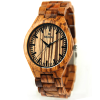 Men Wrist Watch, Red Sandalwood, with Glass & Stainless Steel, plated, natural & for man Approx 7.8 Inch 