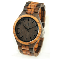 Ювелирные часы Redear®Men, Черный сандал, с Стеклянный & нержавеющая сталь, Другое покрытие, природный & Мужский длина:Приблизительно 8.8 дюймовый, продается PC