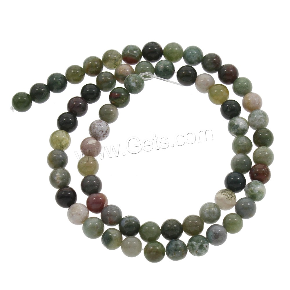 Indian Agate Beads, Round, different size for choice, Hole:Approx 1mm, Length:Approx 15 Inch, Sold By Strand