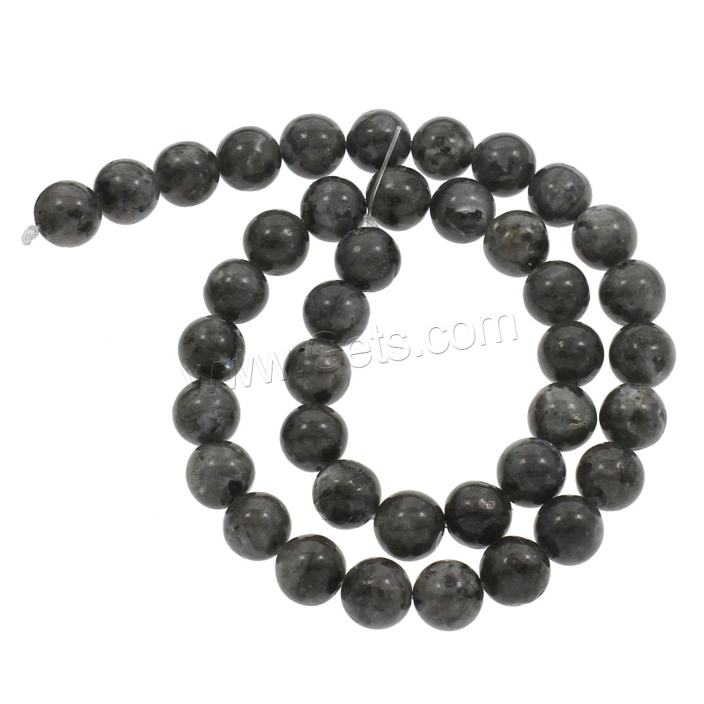 Labradorite Beads, Round, different size for choice, black, Hole:Approx 1mm, Length:Approx 15 Inch, Sold By Strand