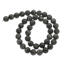 Labradorit Perlen, rund, verschiedene Größen vorhanden, schwarz, Bohrung:ca. 1mm, Länge:ca. 15 ZollInch, verkauft von Strang