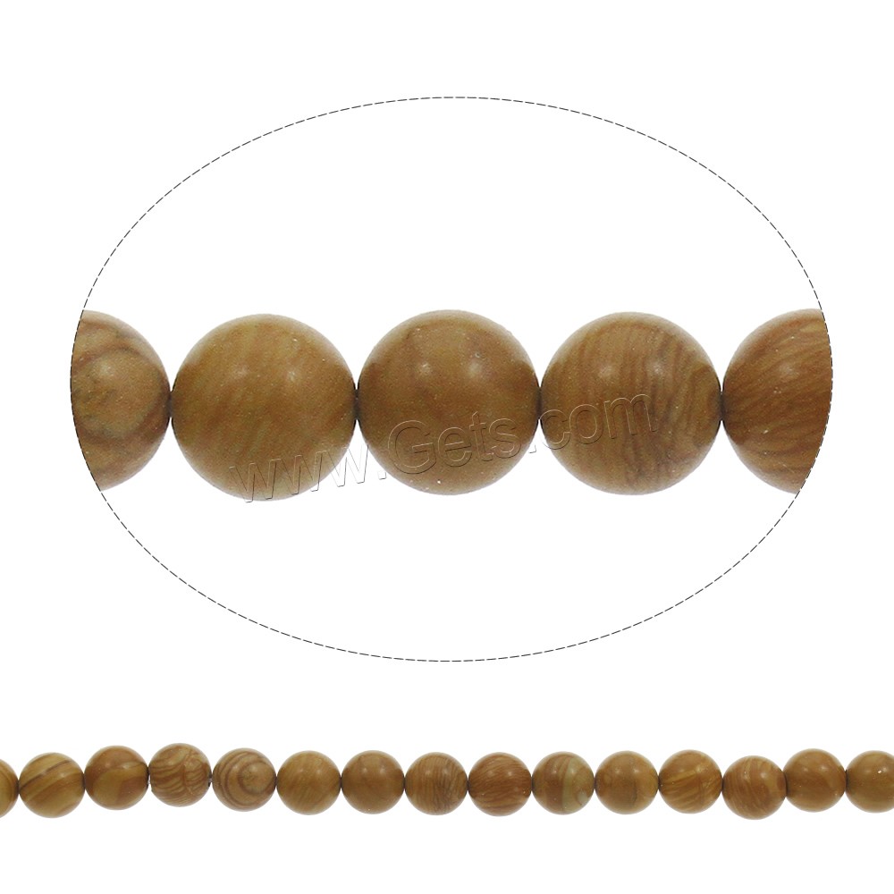 Holzmaserung Stein Perlen, Grain Stein, rund, verschiedene Größen vorhanden, Bohrung:ca. 1mm, Länge:ca. 15 ZollInch, verkauft von Strang