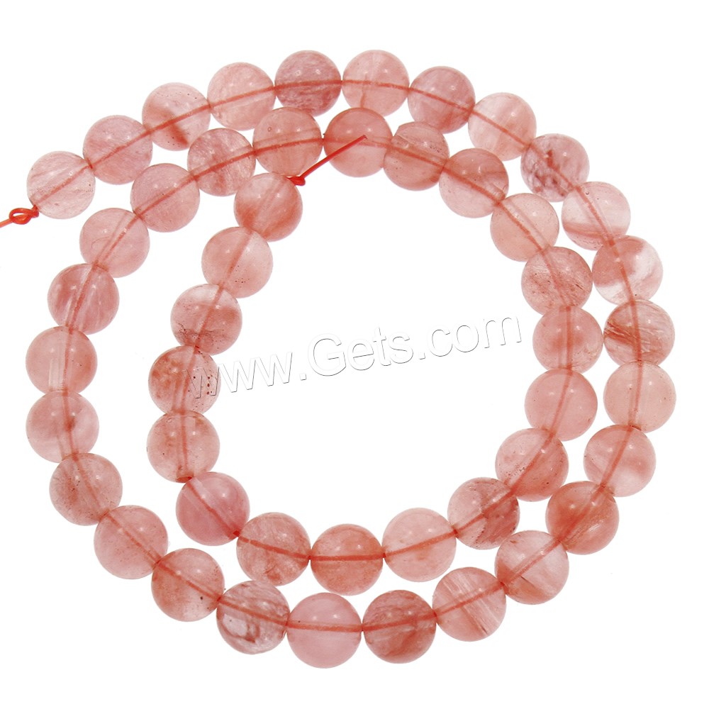 桜の水晶, チェリークオーツ, ラウンド形, 異なるサイズの選択, 穴:約 1mm, 長さ:約 15 インチ, 売り手 ストランド