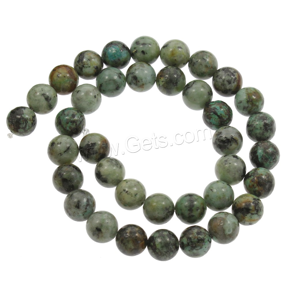 Naturelles perles Turquoise africaines, turquoise africaine naturelle, Rond, normes différentes pour le choix, Trou:Environ 1mm, Longueur:Environ 15 pouce, Vendu par brin