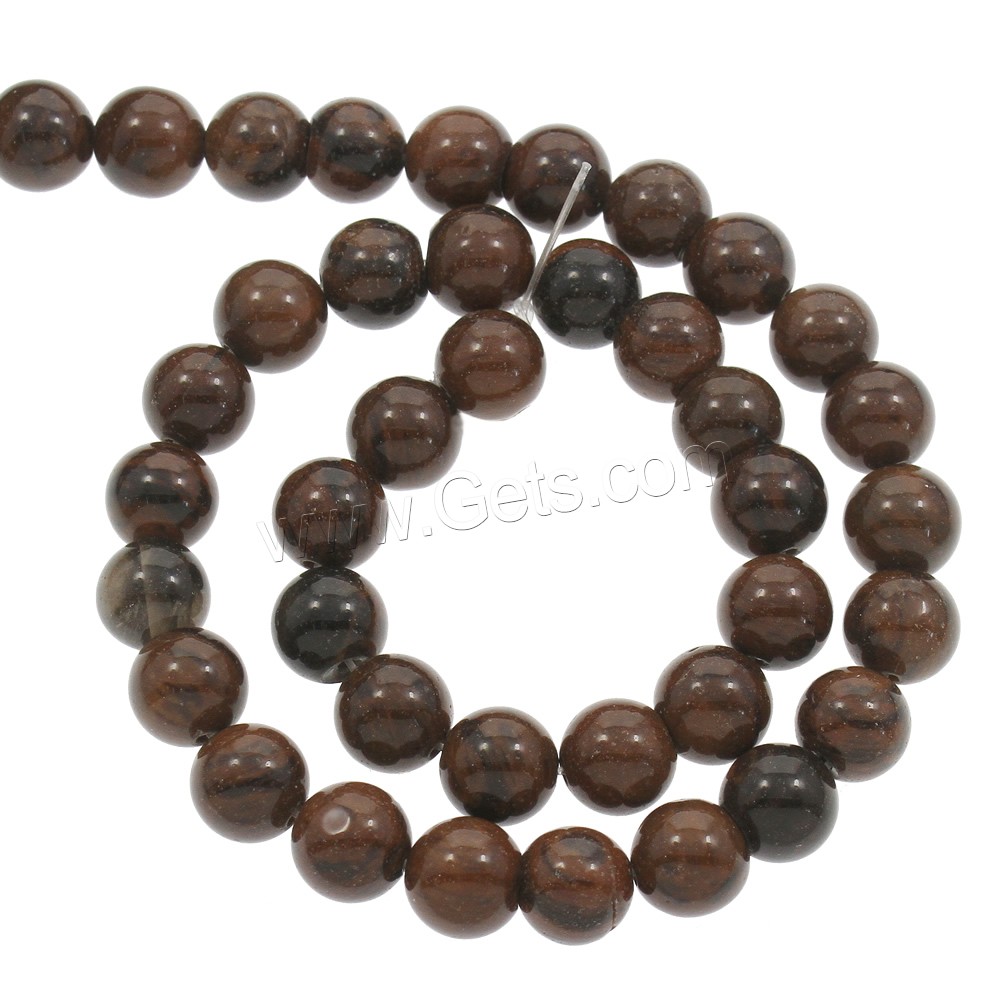 Mahagoni Obsidian Perlen, mahagonibrauner Obsidian, rund, verschiedene Größen vorhanden, Bohrung:ca. 1mm, Länge:ca. 15 ZollInch, verkauft von Strang