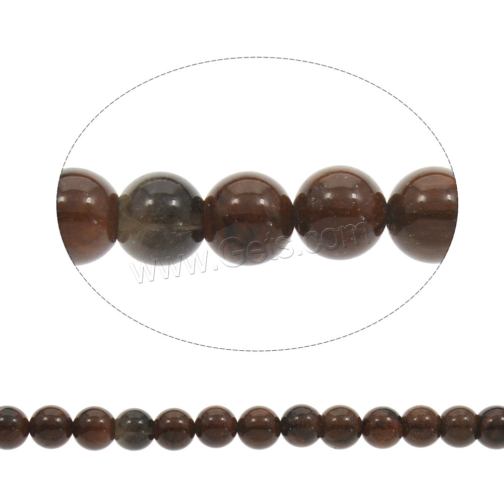 Mahagoni Obsidian Perlen, mahagonibrauner Obsidian, rund, verschiedene Größen vorhanden, Bohrung:ca. 1mm, Länge:ca. 15 ZollInch, verkauft von Strang