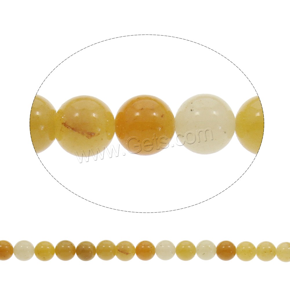 Yellow Aventurine Bead, Round, different size for choice, Hole:Approx 1mm, Length:Approx 15 Inch, Sold By Strand