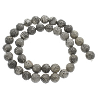Picasso Jaspis  Perlen, rund, verschiedene Größen vorhanden, Bohrung:ca. 1mm, Länge:ca. 15 ZollInch, verkauft von Strang