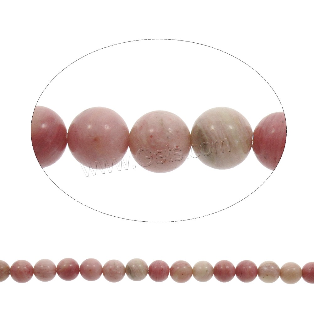 Rhodonite Beads, Rhodochrosite, Round, natural, different size for choice, Hole:Approx 1mm, Length:Approx 15 Inch, Sold By Strand