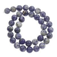 Blauer Fleck Perlen, blauer Punkt, rund, verschiedene Größen vorhanden, Bohrung:ca. 1mm, Länge:ca. 15 ZollInch, verkauft von Strang