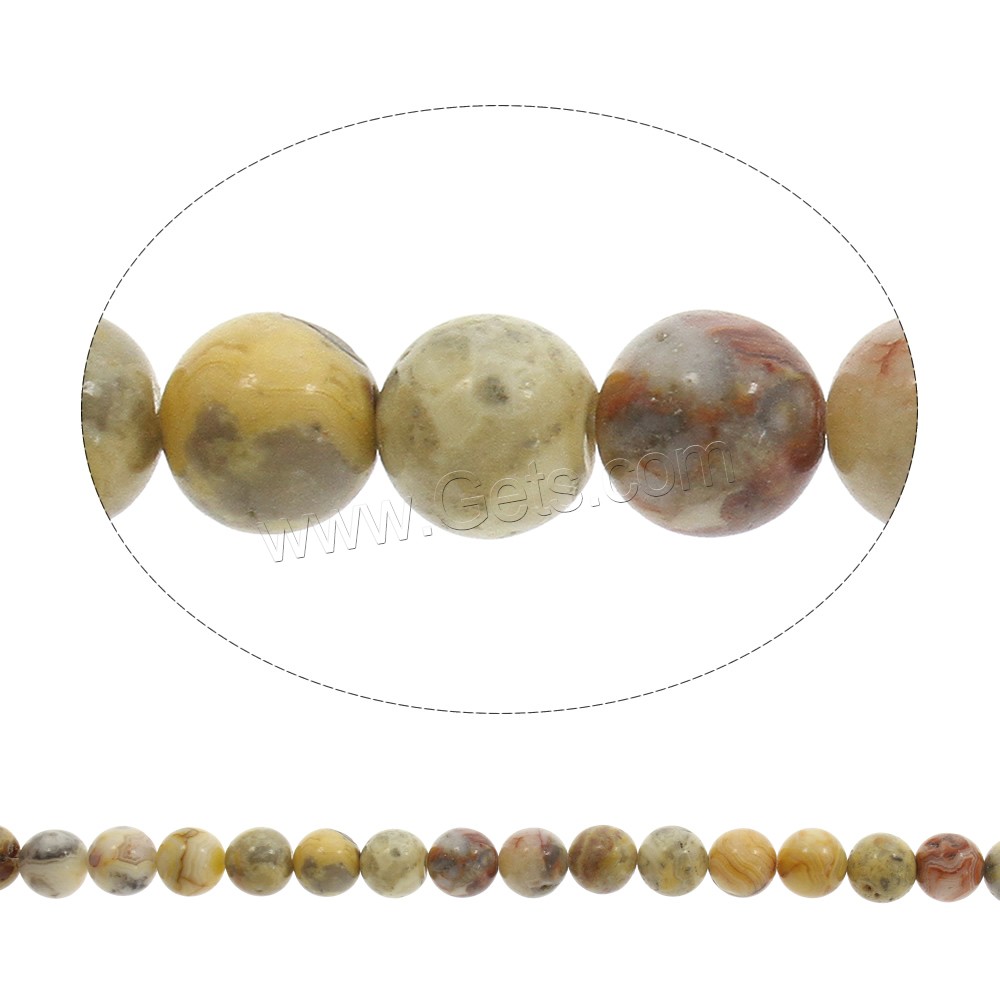 Natürliche Crackle Achat Perlen, Verrückter Achat, rund, verschiedene Größen vorhanden, Bohrung:ca. 1mm, Länge:ca. 15 ZollInch, verkauft von Strang