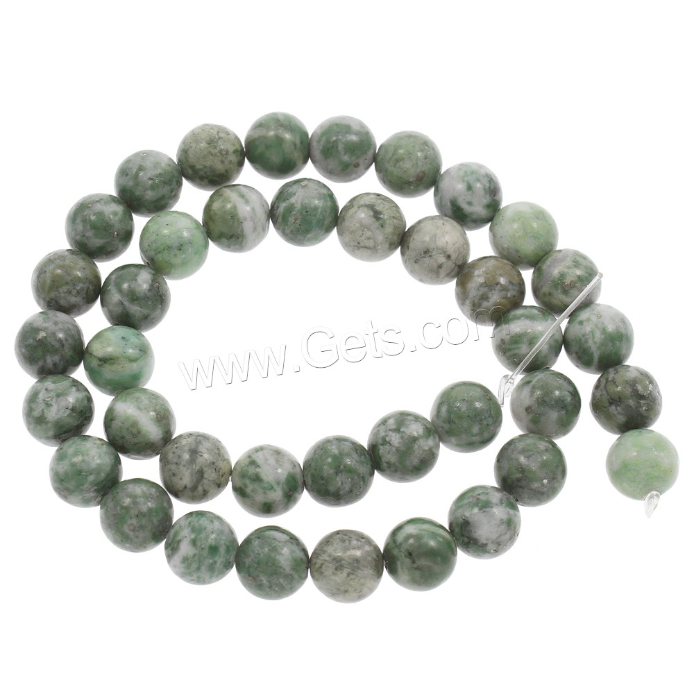 Jade Qinghai Perle, Qinghai Jade, rund, verschiedene Größen vorhanden, Bohrung:ca. 1mm, Länge:ca. 15 ZollInch, verkauft von Strang
