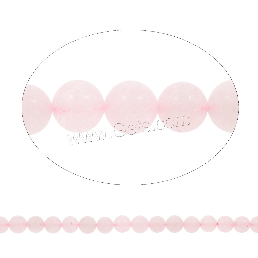cuarzo rosado Abalorio, Esférico, diverso tamaño para la opción, agujero:aproximado 1mm, longitud:aproximado 15 Inch, Vendido por Sarta