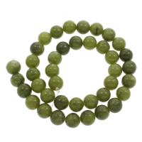 Nanyang Jade Perle, rund, verschiedene Größen vorhanden, Bohrung:ca. 1mm, Länge:ca. 15 ZollInch, verkauft von Strang